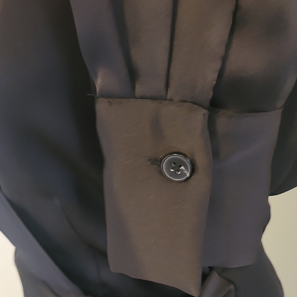 Sophisticated Black Satin Wrap Dress - Picture 3 of 9